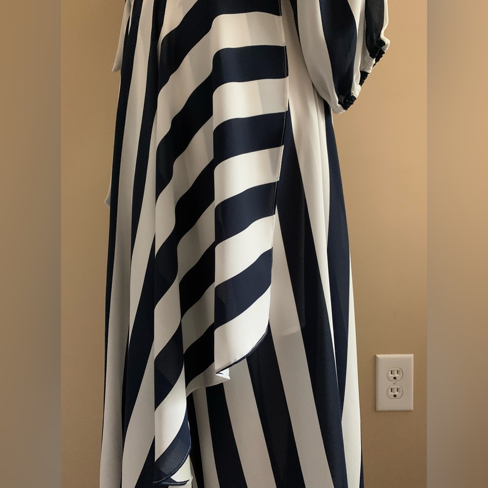 Wrap Navy and White Maxi Dress - Picture 6 of 13